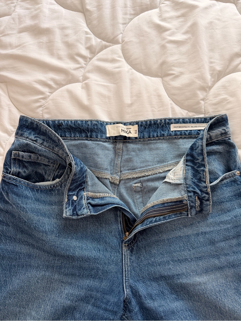 Dynamite Medium Blue Straight Leg Denim Jeans